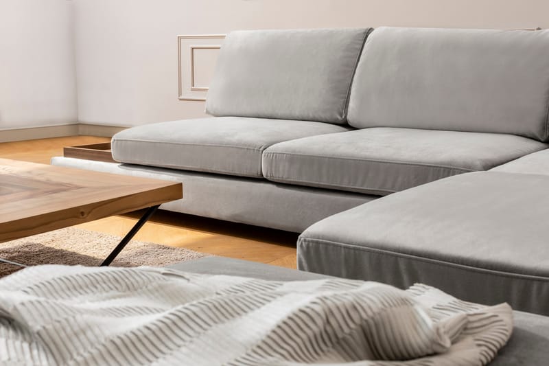 Tulima Soffa med Schäslong Höger - Ljusgrå/Natur - Möbler - Soffa - Hörnsoffa