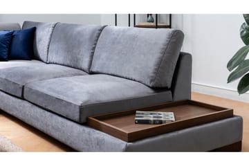 Tulima Soffa med Schäslong m Pall Vänster - Mörkgrå/Natur - Möbler - Soffa - Hörnsoffa
