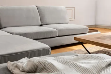 Tulima Soffa med Schäslong m Pall Vänster - Ljusgrå/Natur - Möbler - Soffa - Hörnsoffa