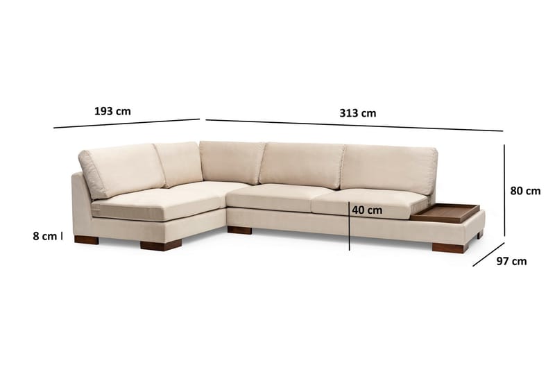 Tulima Soffa med Schäslong Vänster - Beige/Natur - Möbler - Soffa - Hörnsoffa