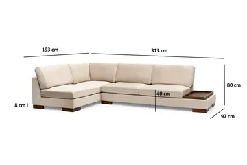 Tulima Soffa med Schäslong Vänster - Beige/Natur - Möbler - Soffa - Hörnsoffa
