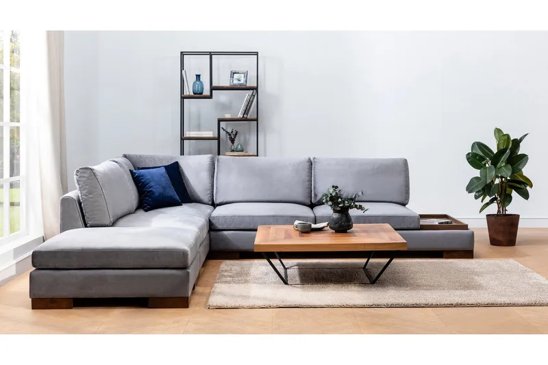 Tulima Soffa med Schäslong Vänster - Mörkgrå/Natur - Möbler - Soffa - Hörnsoffa