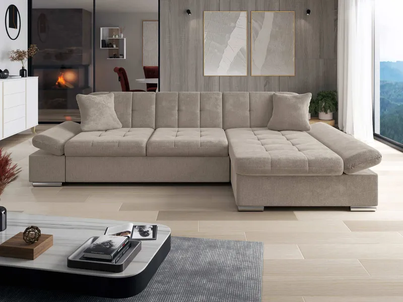 Vananda 4-sits Soffa med Schäslong Höger - Mörkbeige - Möbler - Soffa - Hörnsoffa - Hörnsoffa med divan