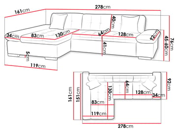 Vananda 4-sits Soffa med Schäslong Vänster - Mörkbeige - Möbler - Soffa - Hörnsoffa - Hörnsoffa med divan