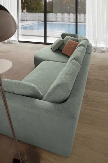 Venezia Hörnsoffa 310x75x105 cm - Liquid Green - Möbler - Soffa - Hörnsoffa