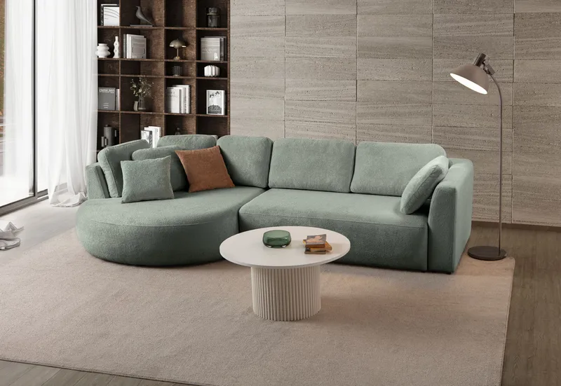 Venezia Hörnsoffa 310x75x105 cm - Liquid Green - Möbler - Soffa - Hörnsoffa