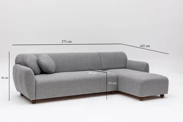 Whitecliffs Divansoffa 3-sits - Grå - Möbler - Soffa - Divansoffor & schäslongsoffa - 3 sits soffa med divan