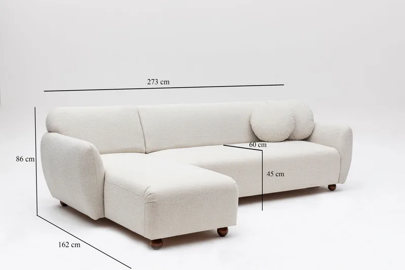 Whitecliffs Divansoffa 3-sits - Vit - Möbler - Soffa - Divansoffor & schäslongsoffa - 3 sits soffa med divan