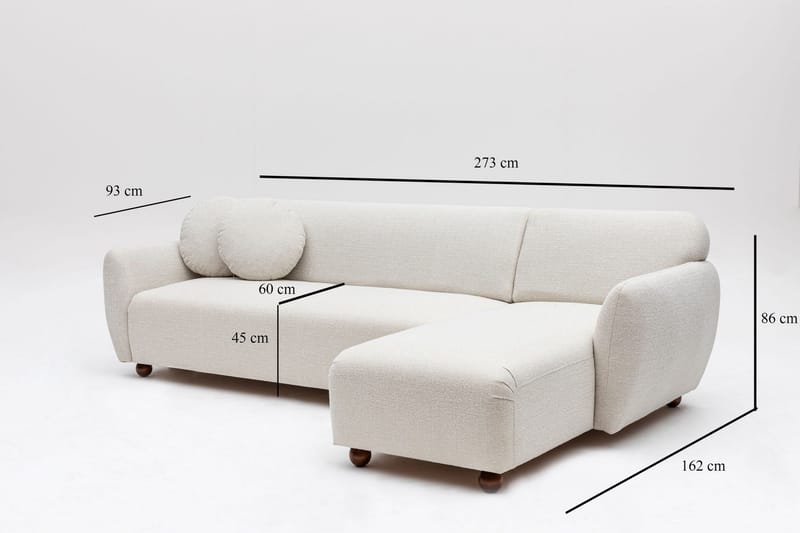 Whitecliffs Divansoffa 3-sits - Vit - Möbler - Soffa - Divansoffor & schäslongsoffa - 3 sits soffa med divan