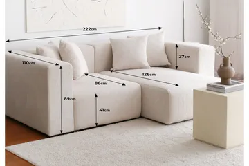 Yolo Hörnsoffa 2-sits - Vit - Möbler - Soffa - Divansoffor & schäslongsoffa - 4 sits soffa med divan