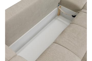 Hardam Bäddsoffa med Schäslong 3-sits i Chenille - Beige - Möbler - Soffa - Bäddsoffa