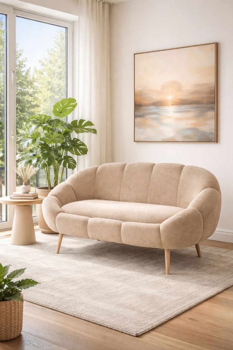 Havel 2-sits Rak Soffa i Tyg - Beige - Möbler - Soffa - 2 sits soffa