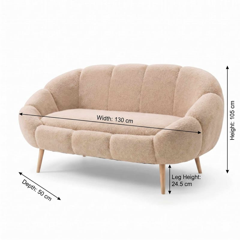 Havel 2-sits Rak Soffa i Tyg - Beige - Möbler - Soffa - 2 sits soffa