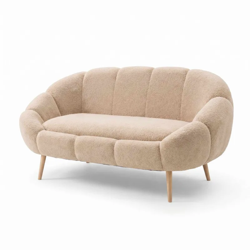Havel 2-sits Rak Soffa i Tyg, Beige