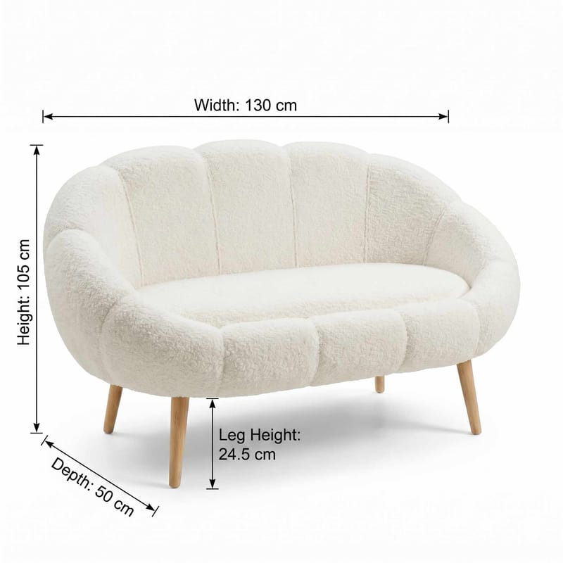 Havel 2-sits Rak Soffa i Tyg - Vit - Möbler - Soffa - 2 sits soffa