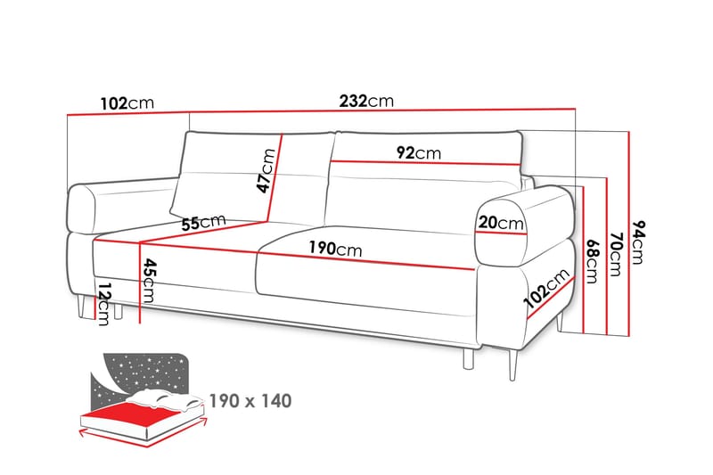 Hawara Bäddsoffa 2-sits - Beige - Möbler - Soffa - Bäddsoffa