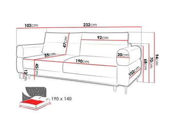 Hawara Bäddsoffa 2-sits - Grå - Möbler - Soffa - Bäddsoffa