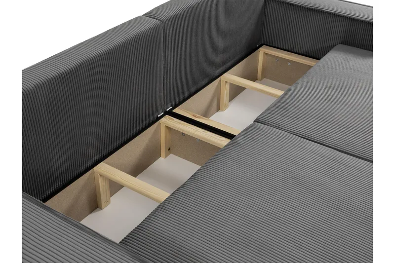 Hobson 3-sits Bäddbar Soffa 245 cm med Förvaring i Manchestertyg - Beige - Möbler - Soffa - 3 sits soffa