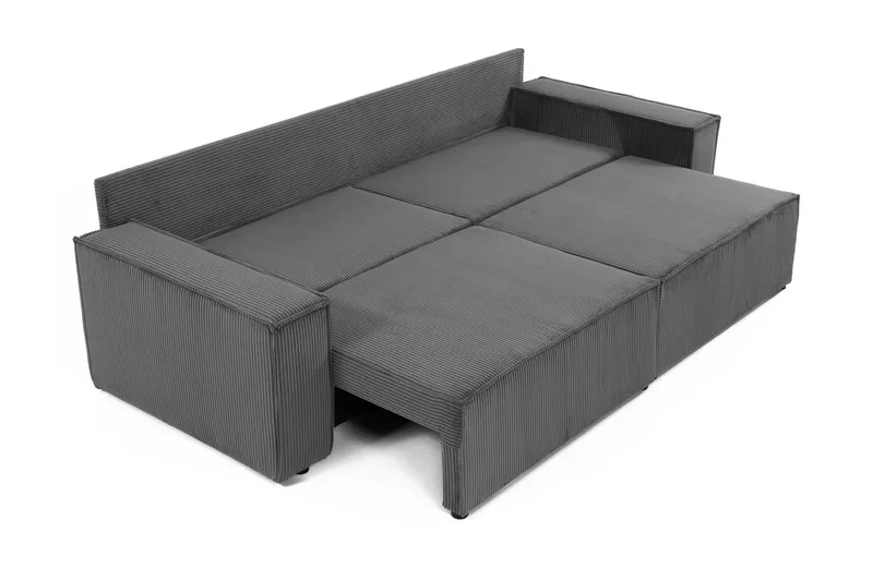 Hobson 3-sits Bäddbar Soffa 245 cm med Förvaring i Manchestertyg - Beige - Möbler - Soffa - 3 sits soffa