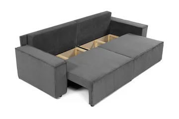 Hobson Bäddsoffa 3-sits i Plysch - Brun - Möbler - Soffa - Bäddsoffa