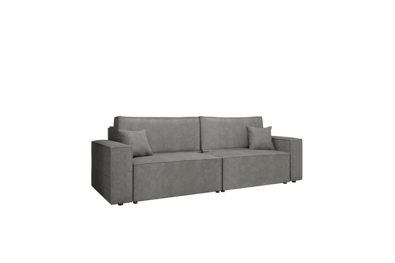 Hobson Bäddsoffa 3-sits i Plysch - Grå - Möbler - Soffa - Bäddsoffa