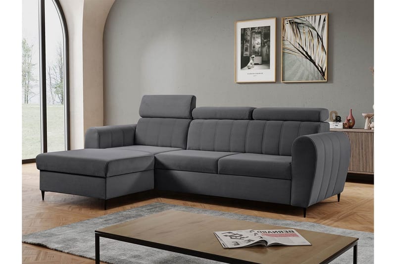Hoffman Soffa med Divan 3-sits - Grå - Möbler - Soffa - Divansoffor & schäslongsoffa