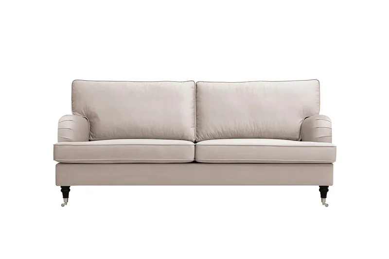 Howard Classic 3-sits Sammetsoffa, Beige