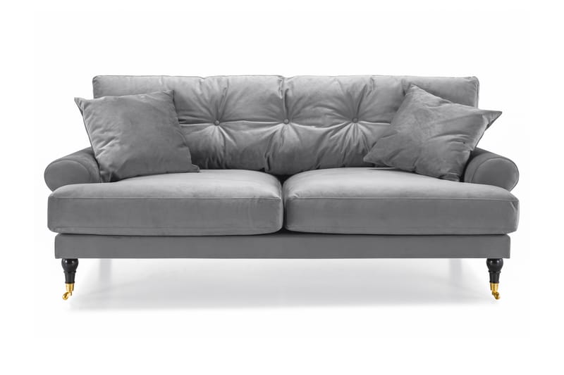 Andrew 2-sits Sammetssoffa - Ljusgrå - Möbler - Soffa - Howardsoffor