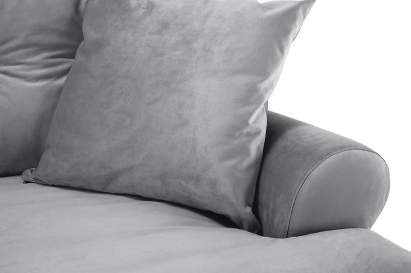 Andrew 3-sits Sammetssoffa - Ljusgrå - Möbler - Soffa - 3 sits soffa