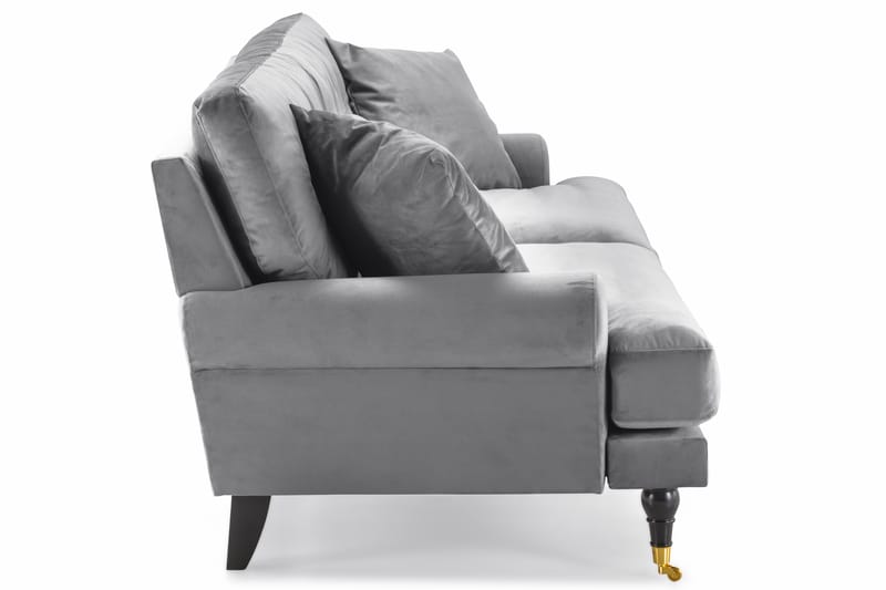 Andrew 3-sits Sammetssoffa - Ljusgrå - Möbler - Soffa - Howardsoffor