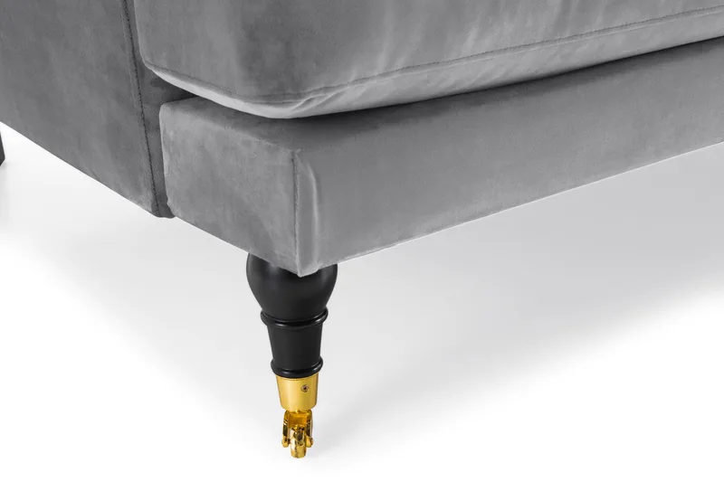 Andrew 3-sits Sammetssoffa - Ljusgrå - Möbler - Soffa - 3 sits soffa