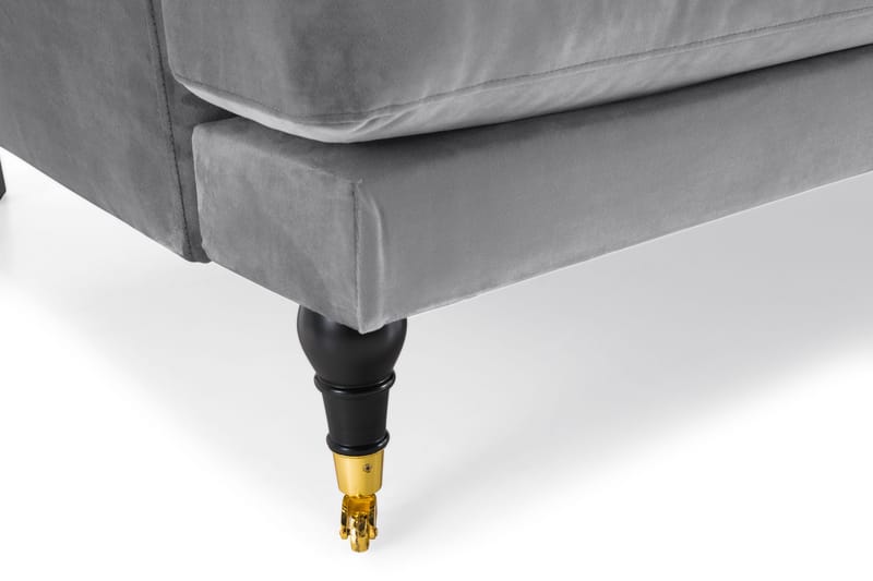 Andrew 3-sits Sammetssoffa - Ljusgrå - Möbler - Soffa - 3 sits soffa