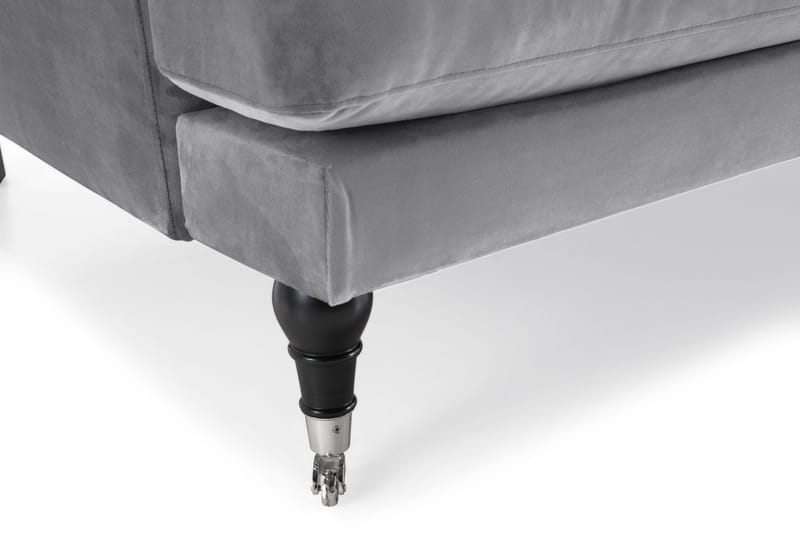 Andrew 3-sits Sammetssoffa - Ljusgrå - Möbler - Soffa - 3 sits soffa