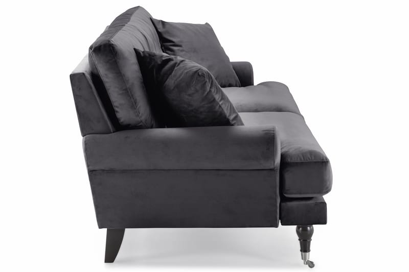 Andrew 3-sits Sammetssoffa - Mörkgrå - Möbler - Soffa - 3 sits soffa