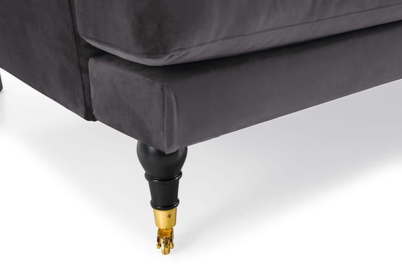 Andrew 3-sits Sammetssoffa - Mörkgrå - Möbler - Soffa - 3 sits soffa