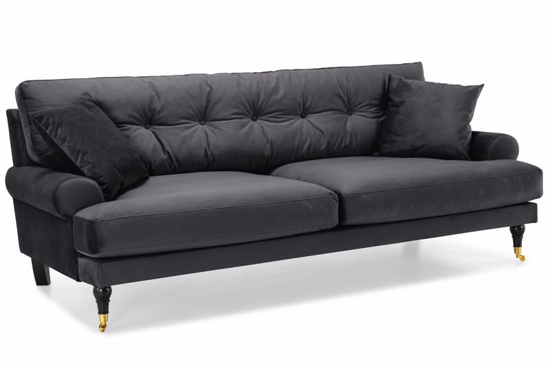 Andrew 3-sits Sammetssoffa - Mörkgrå - Möbler - Soffa - Howardsoffor