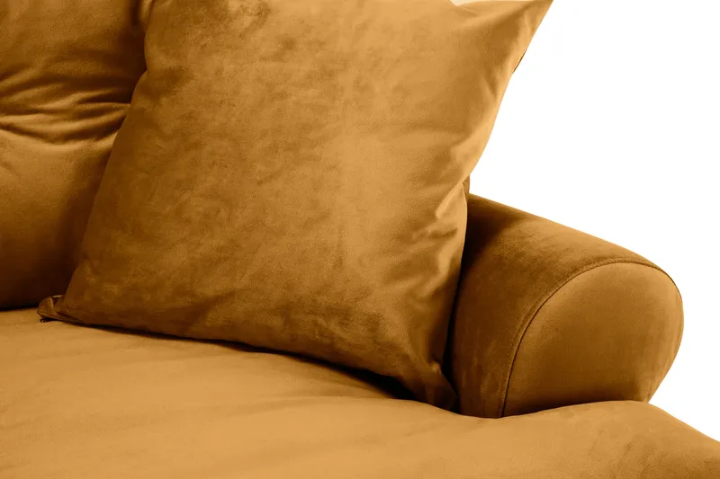 Andrew 3-sits Sammetssoffa - Mörkgul - Möbler - Soffa - 3 sits soffa
