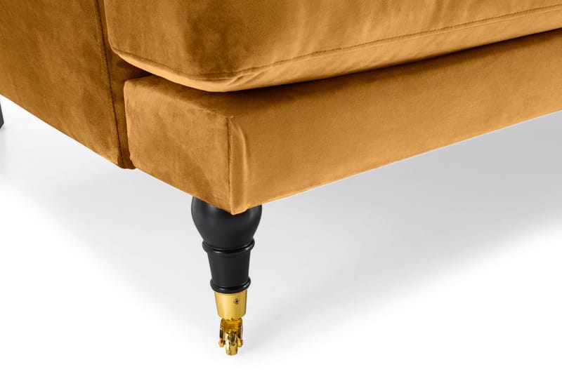 Andrew 3-sits Sammetssoffa - Mörkgul - Möbler - Soffa - 3 sits soffa