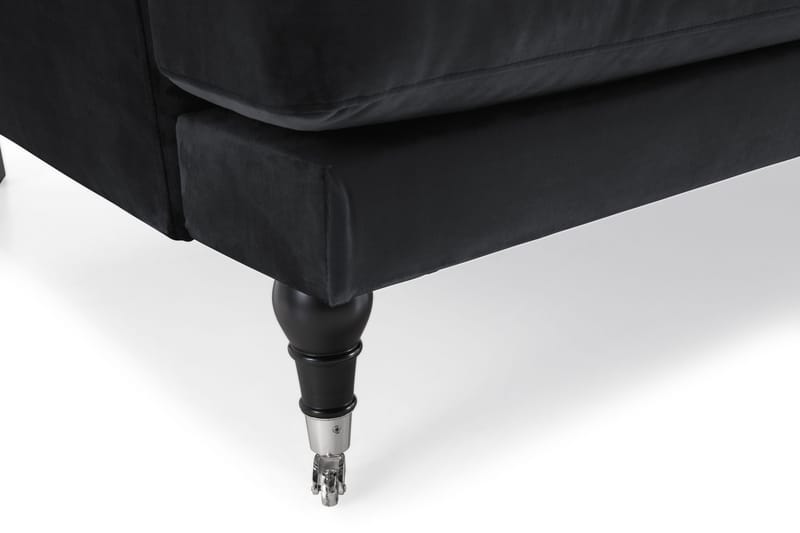 Andrew 3-sits Sammetssoffa - Svart - Möbler - Soffa - 3 sits soffa