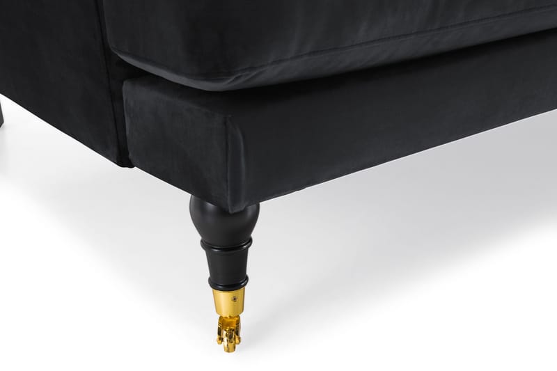 Andrew 3-sits Sammetssoffa - Svart - Möbler - Soffa - 3 sits soffa