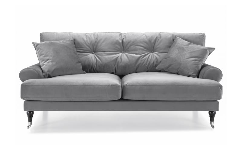 Andrew Sammetssoffa 2-sits - Silvergrå/Krom - Howardsoffor - Sammetssoffa - 2 sits soffa
