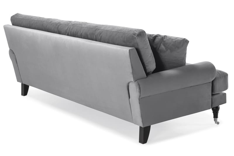 Andrew Sammetssoffa 3-sits - Silvergrå/Krom - Howardsoffor - Sammetssoffa - 3 sits soffa