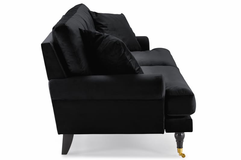 Andrew Sammetssoffa 3-sits - Svart/Mässing - Howardsoffor - Sammetssoffa - 3 sits soffa