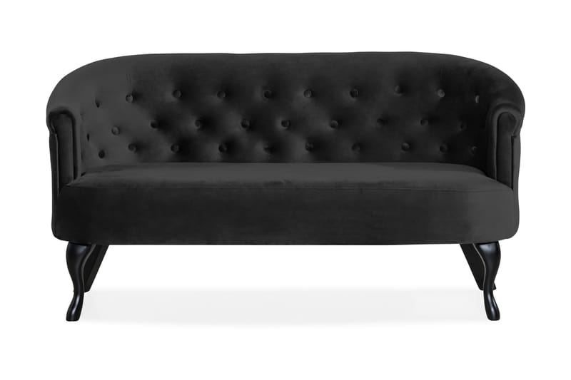 Dahlia Siss Soffa Sammet - Svart - Howardsoffor - Sammetssoffa - 2 sits soffa