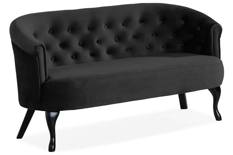 Dahlia Siss Soffa Sammet - Svart - Howardsoffor - Sammetssoffa - 2 sits soffa