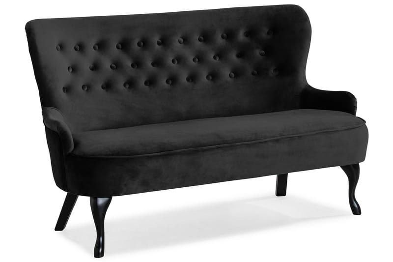 Dahlia Soffa Sammet - Svart - Howardsoffor - Sammetssoffa - 2 sits soffa