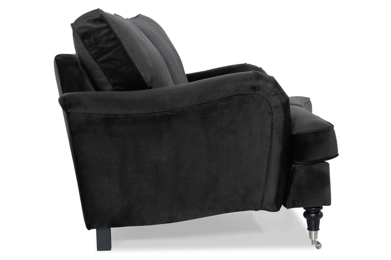 Howard Classic 2-sits Svängd Sammetssoffa - Svart - Möbler - Soffa - Howardsoffor