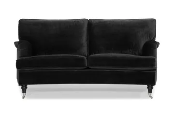 Howard Classic 2-sits Svängd Sammetssoffa - Svart - Möbler - Soffa - Howardsoffor