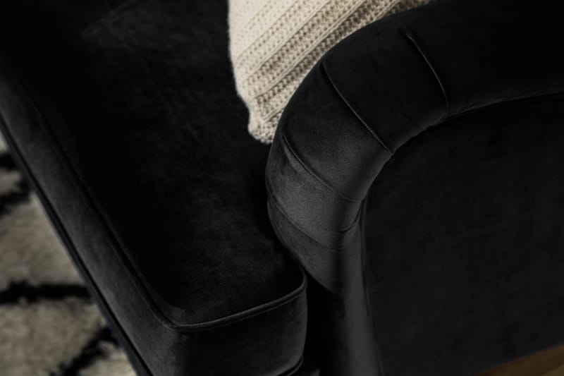 Howard Classic 2-sits Svängd Sammetssoffa - Svart - Möbler - Soffa - Howardsoffor