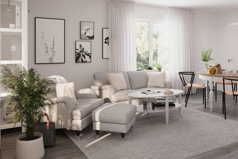 Howard Classic 2-sits Svängd Tygsoffa - Grå - Möbler - Soffa - Howardsoffor